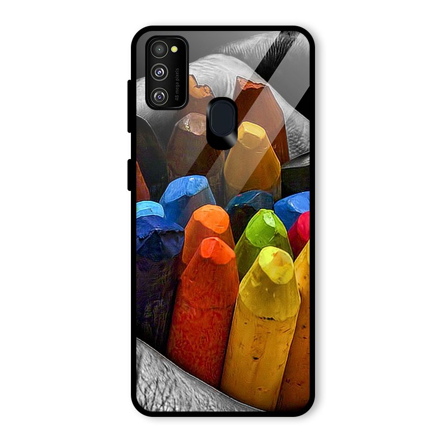 Crayons Beautiful Glass Back Case for Galaxy M30s