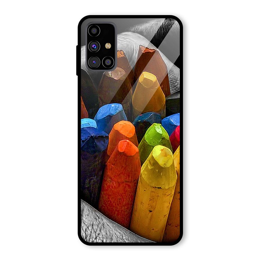 Crayons Beautiful Glass Back Case for Galaxy M31s