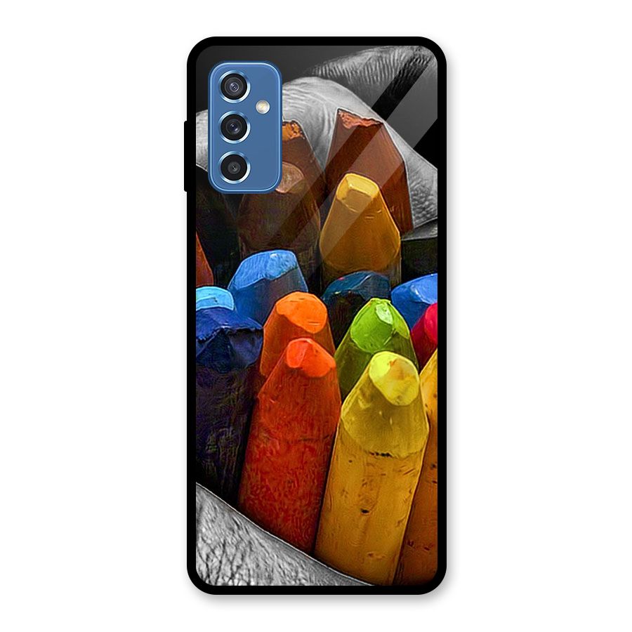 Crayons Beautiful Glass Back Case for Galaxy M52 5G