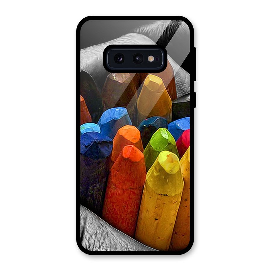 Crayons Beautiful Glass Back Case for Galaxy S10e