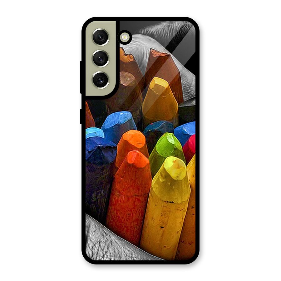 Crayons Beautiful Glass Back Case for Galaxy S21 FE 5G