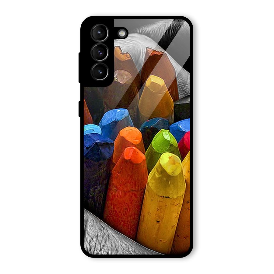 Crayons Beautiful Glass Back Case for Galaxy S21 Plus