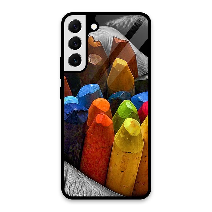 Crayons Beautiful Glass Back Case for Galaxy S22 Plus 5G