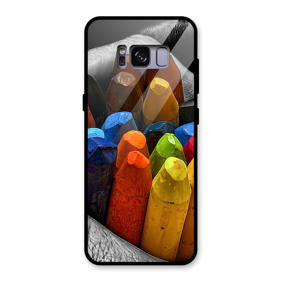 Crayons Beautiful Glass Back Case for Galaxy S8