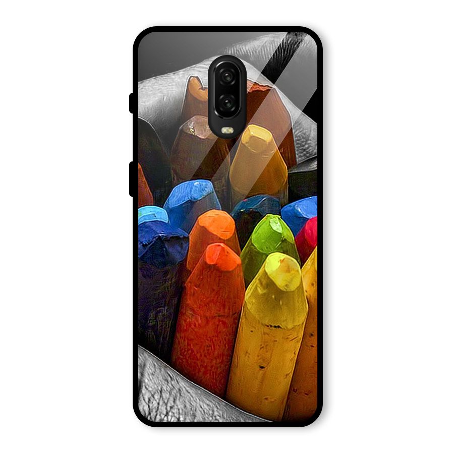 Crayons Beautiful Glass Back Case for OnePlus 6T