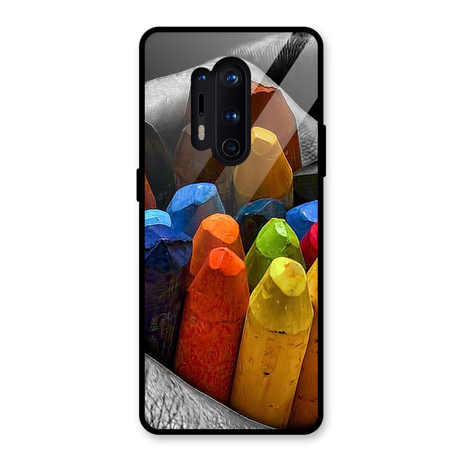 Crayons Beautiful Glass Back Case for OnePlus 8 Pro