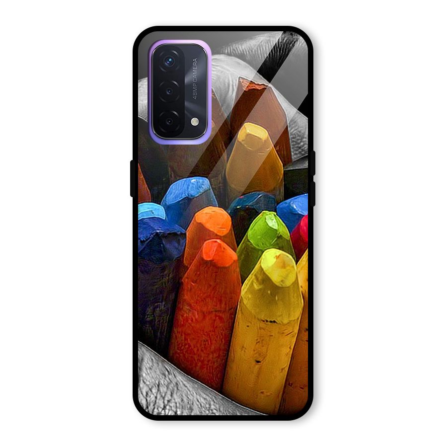 Crayons Beautiful Glass Back Case for Oppo A74 5G