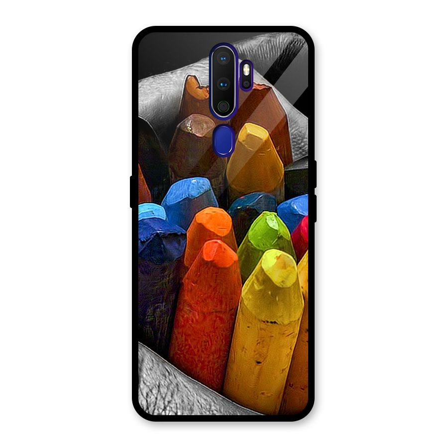 Crayons Beautiful Glass Back Case for Oppo A9 (2020)