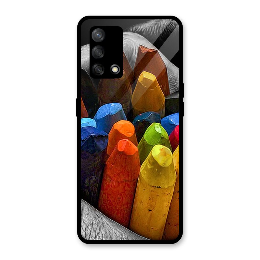 Crayons Beautiful Glass Back Case for Oppo F19