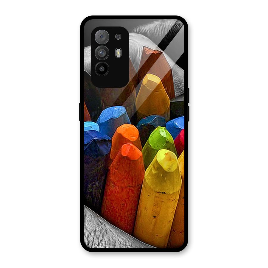 Crayons Beautiful Glass Back Case for Oppo F19 Pro Plus 5G