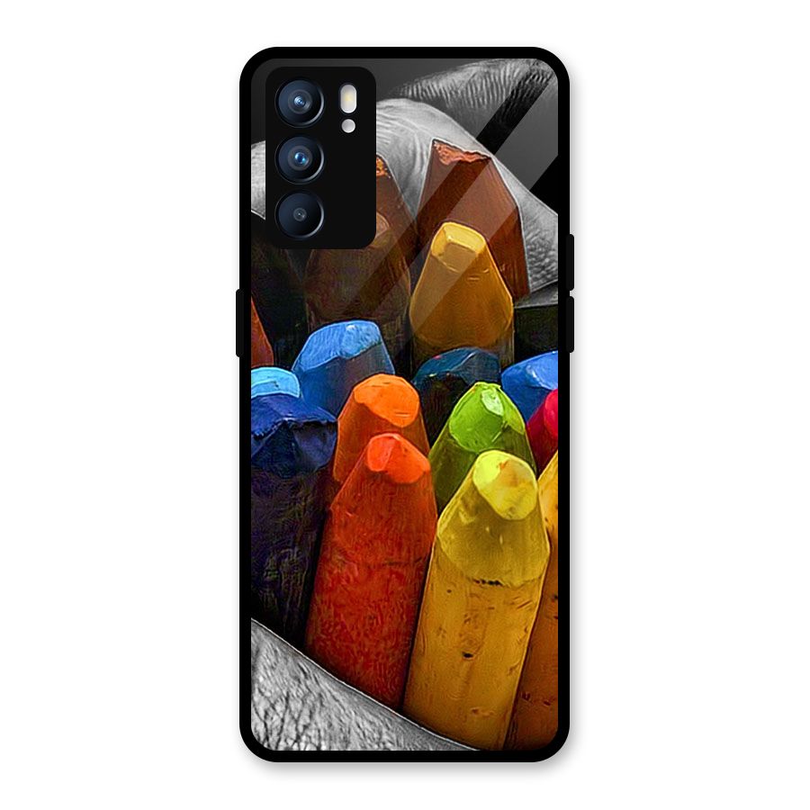 Crayons Beautiful Glass Back Case for Oppo Reno6 5G
