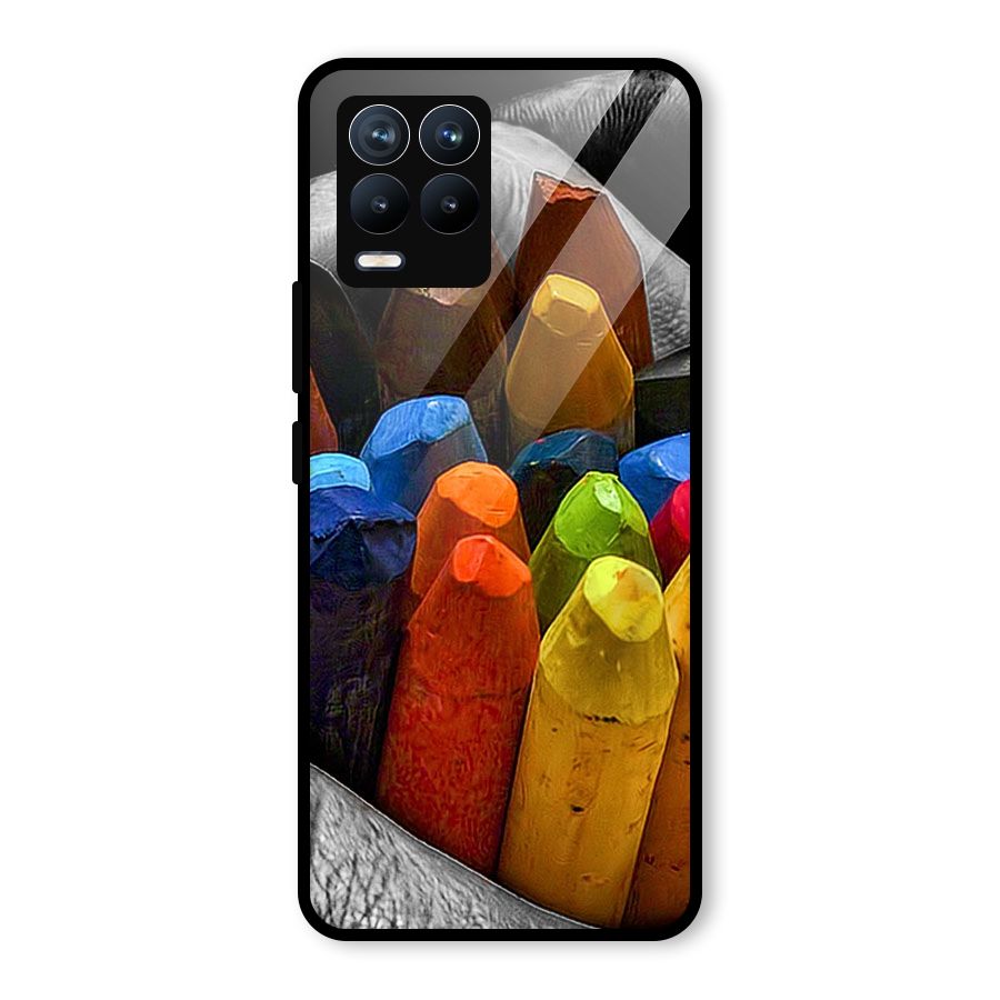 Crayons Beautiful Glass Back Case for Realme 8
