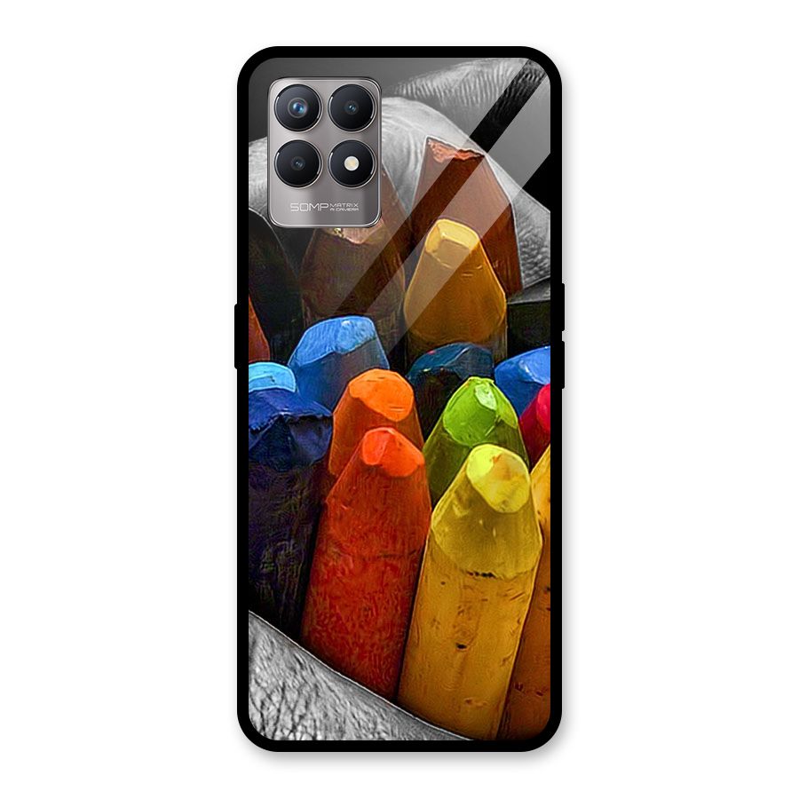 Crayons Beautiful Glass Back Case for Realme Narzo 50