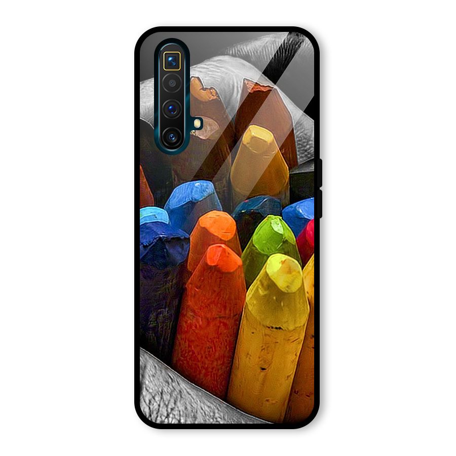 Crayons Beautiful Glass Back Case for Realme X3