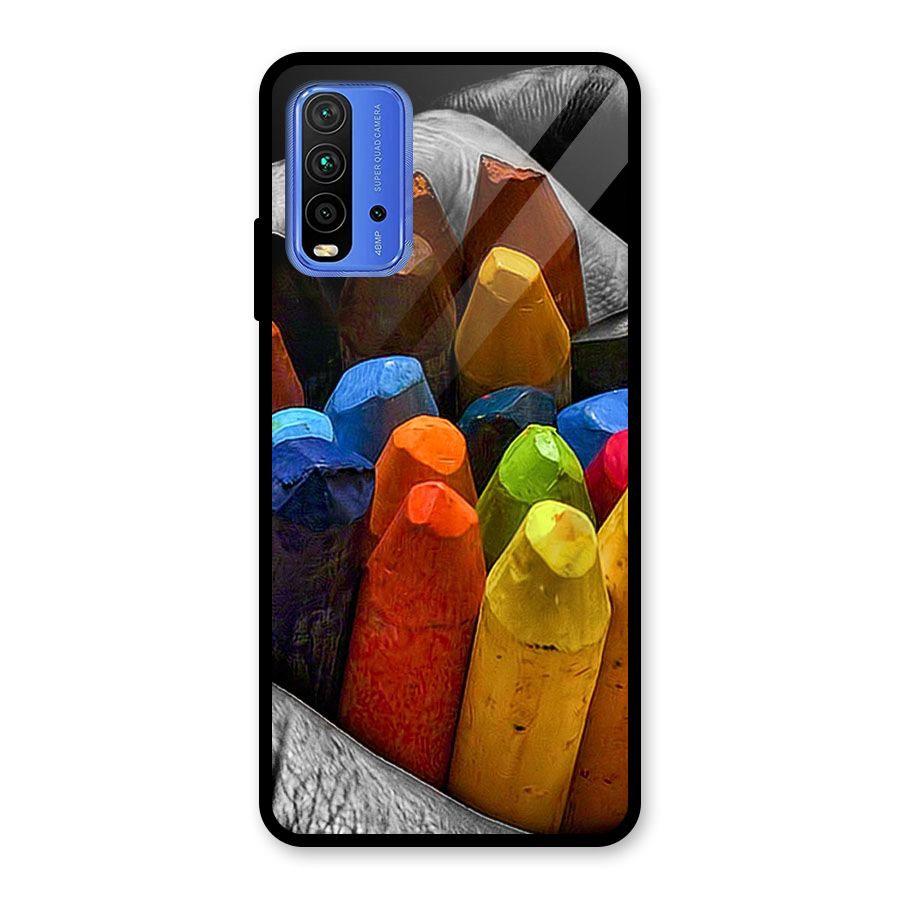 Crayons Beautiful Glass Back Case for Redmi 9 Power