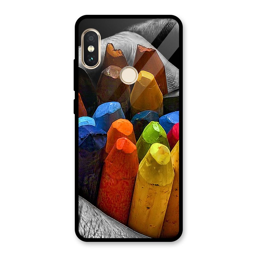 Crayons Beautiful Glass Back Case for Redmi Note 5 Pro