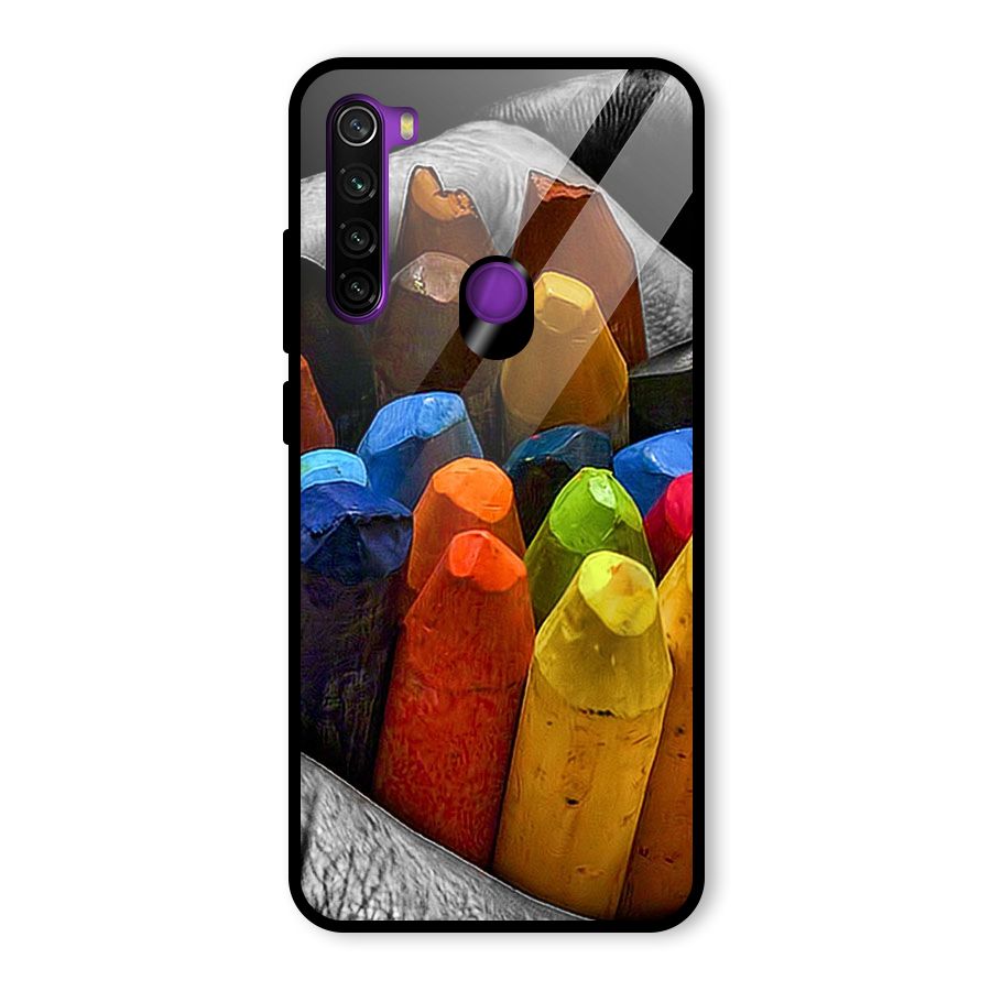Crayons Beautiful Glass Back Case for Redmi Note 8