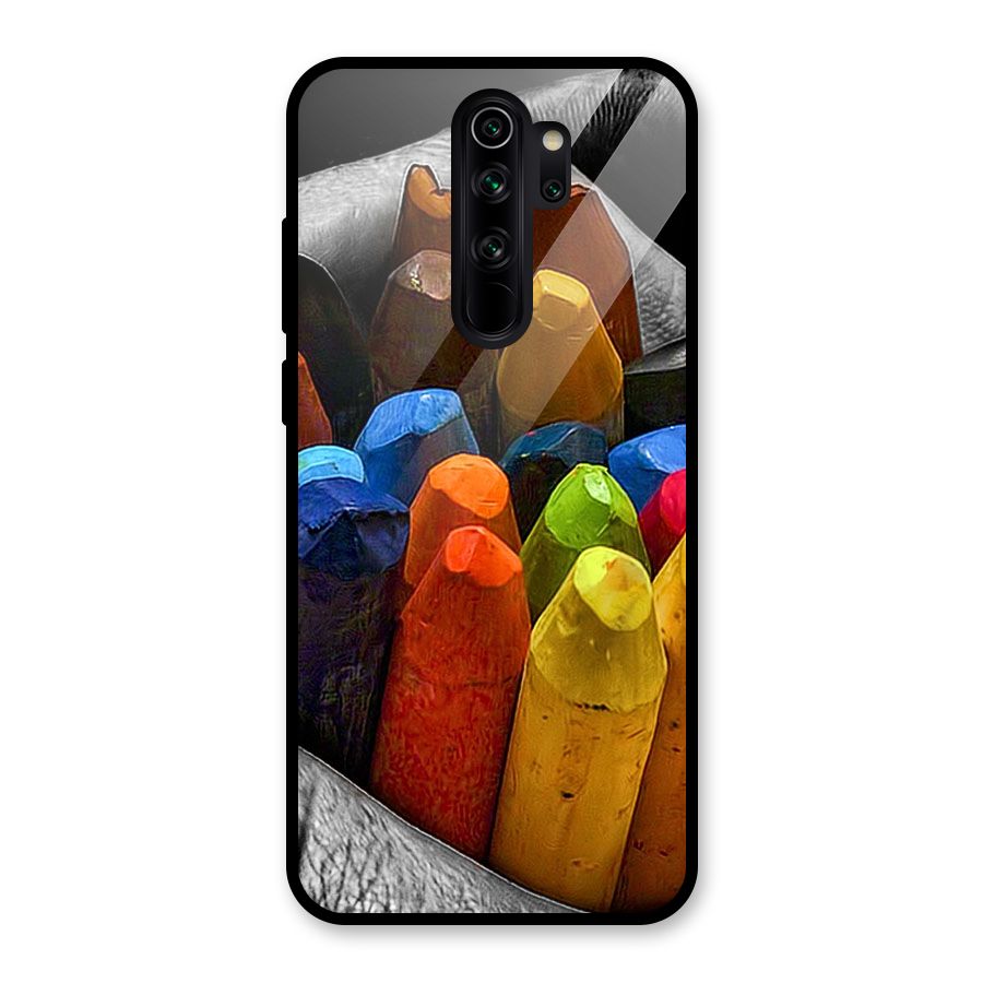 Crayons Beautiful Glass Back Case for Redmi Note 8 Pro