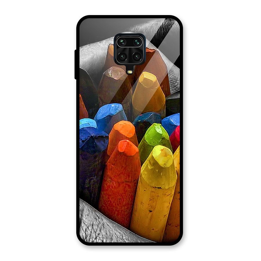 Crayons Beautiful Glass Back Case for Redmi Note 9 Pro