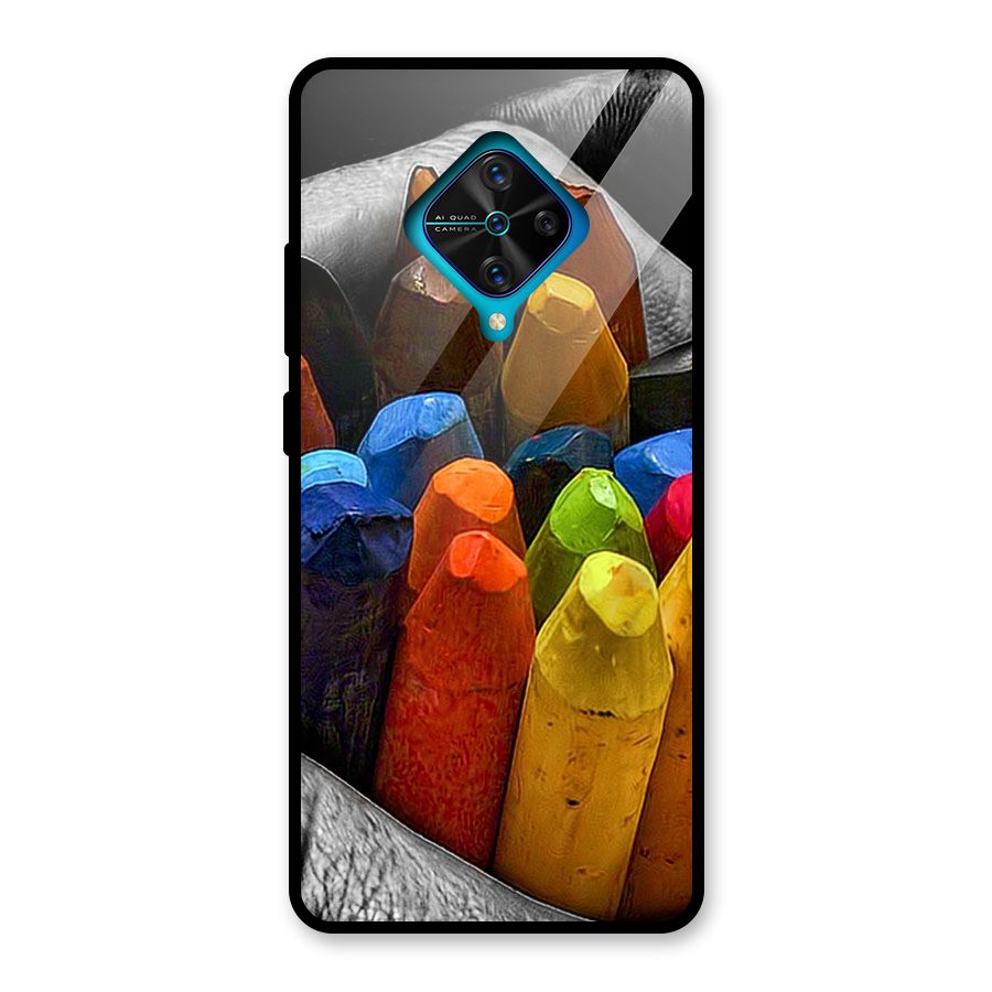 Crayons Beautiful Glass Back Case for Vivo S1 Pro
