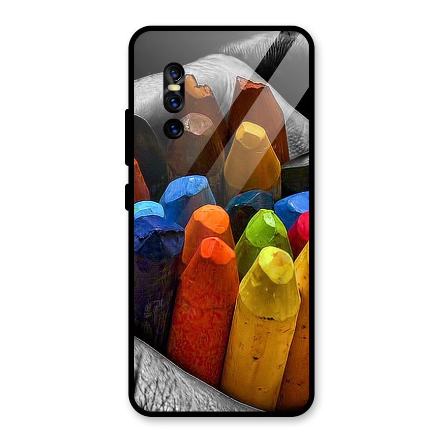 Crayons Beautiful Glass Back Case for Vivo V15 Pro