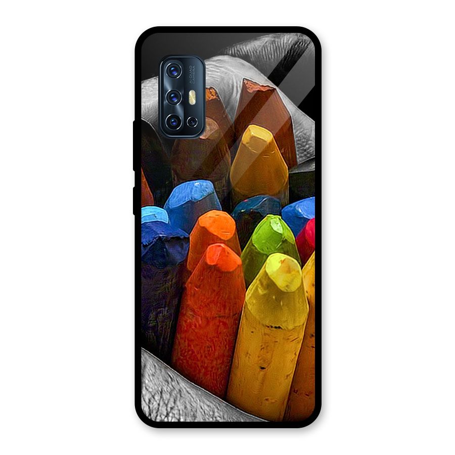 Crayons Beautiful Glass Back Case for Vivo V17