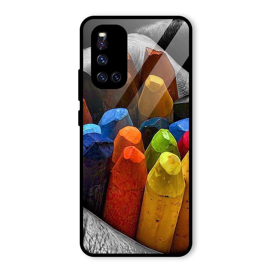 Crayons Beautiful Glass Back Case for Vivo V19