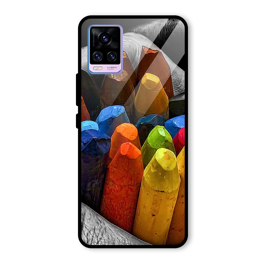 Crayons Beautiful Glass Back Case for Vivo V20 Pro