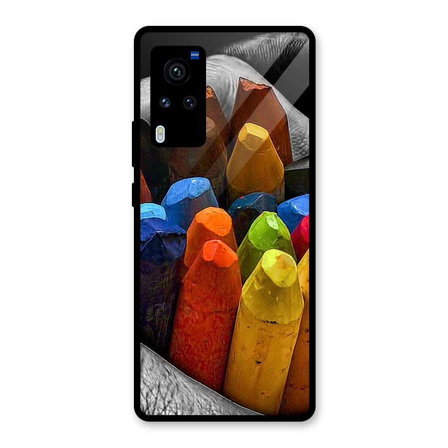 Crayons Beautiful Glass Back Case for Vivo X60 Pro