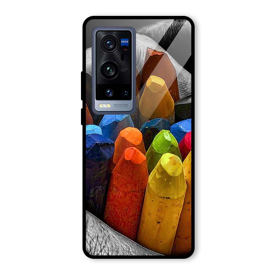 Crayons Beautiful Glass Back Case for Vivo X60 Pro Plus