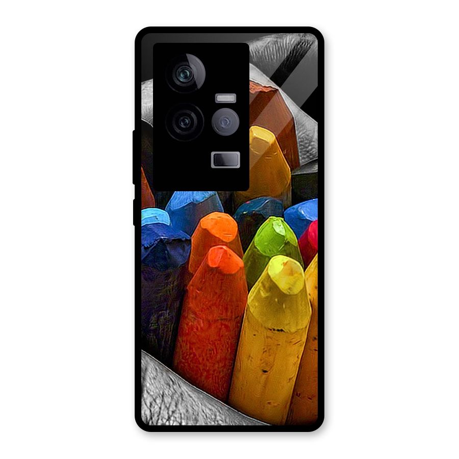 Crayons Beautiful Glass Back Case for Vivo iQOO 11 5G