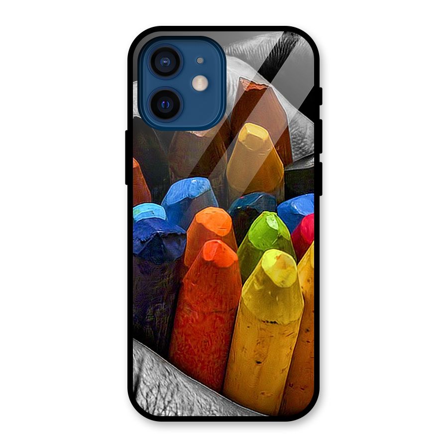Crayons Beautiful Glass Back Case for iPhone 12 Mini