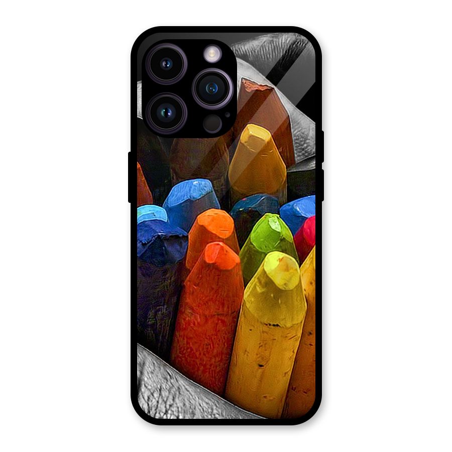 Crayons Beautiful Glass Back Case for iPhone 14 Pro Max