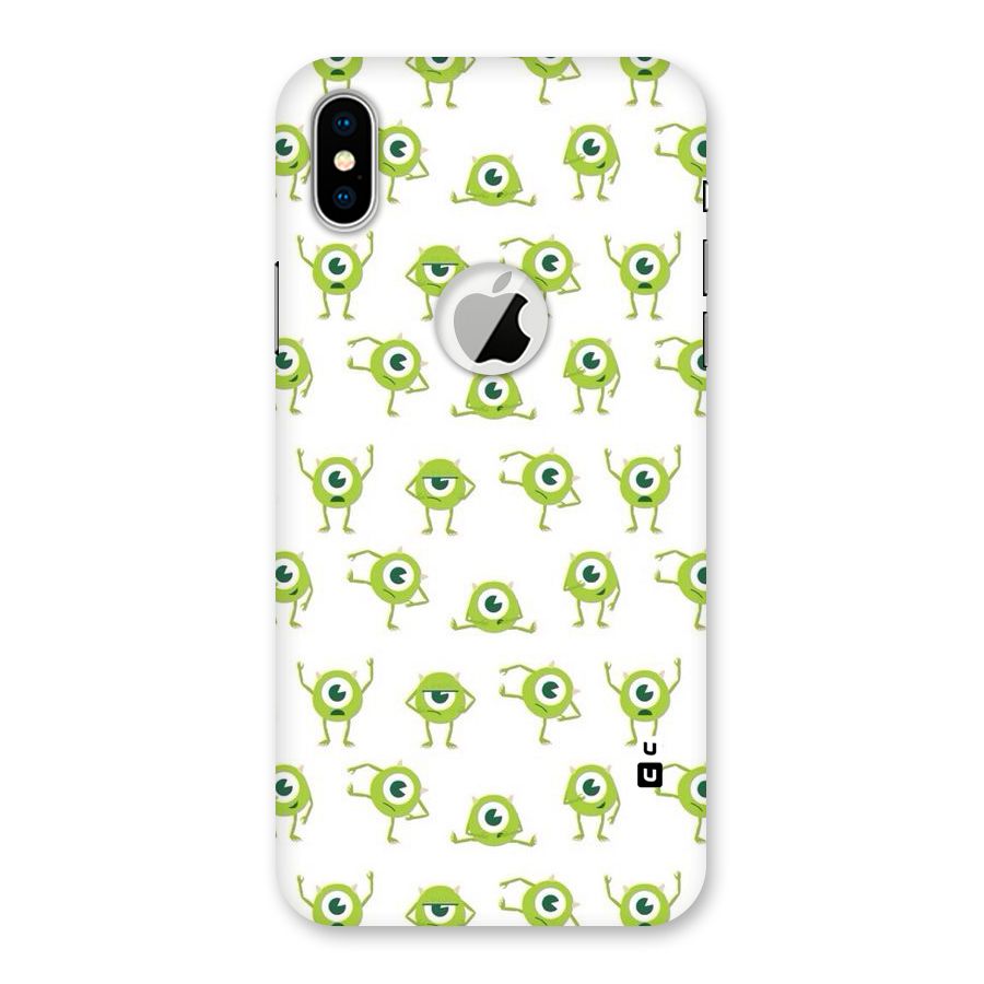 Crazy Green Maniac Back Case for iPhone XS Logo Cut