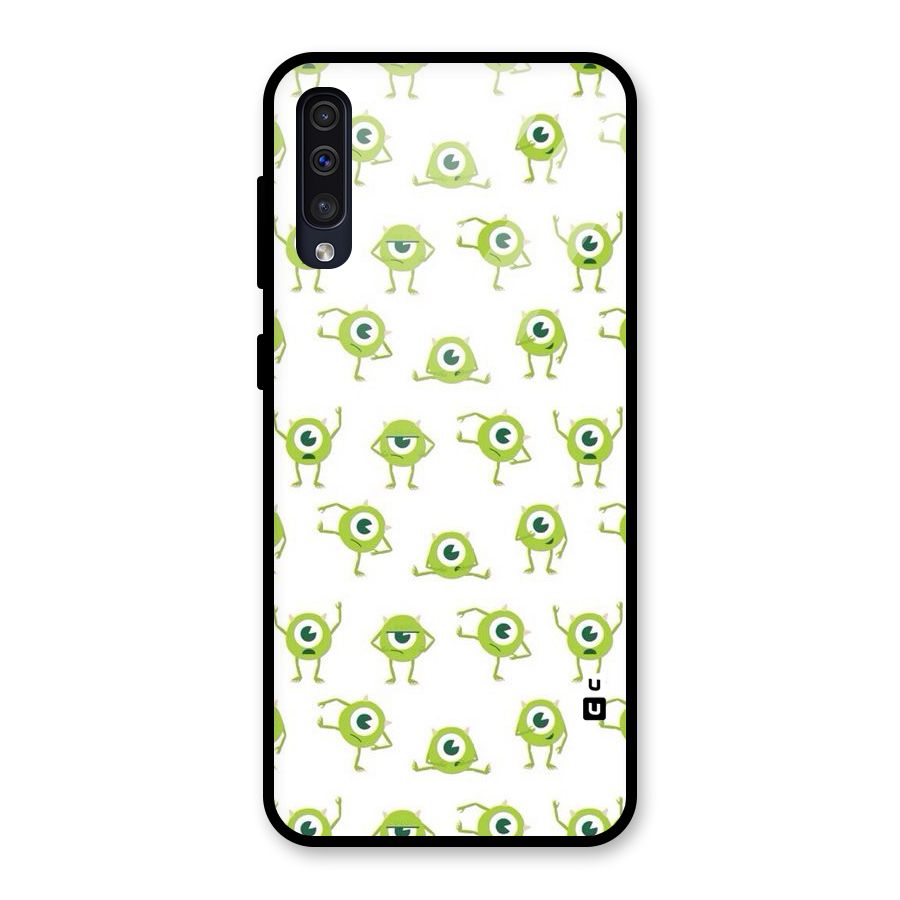Crazy Green Maniac Glass Back Case for Galaxy A50