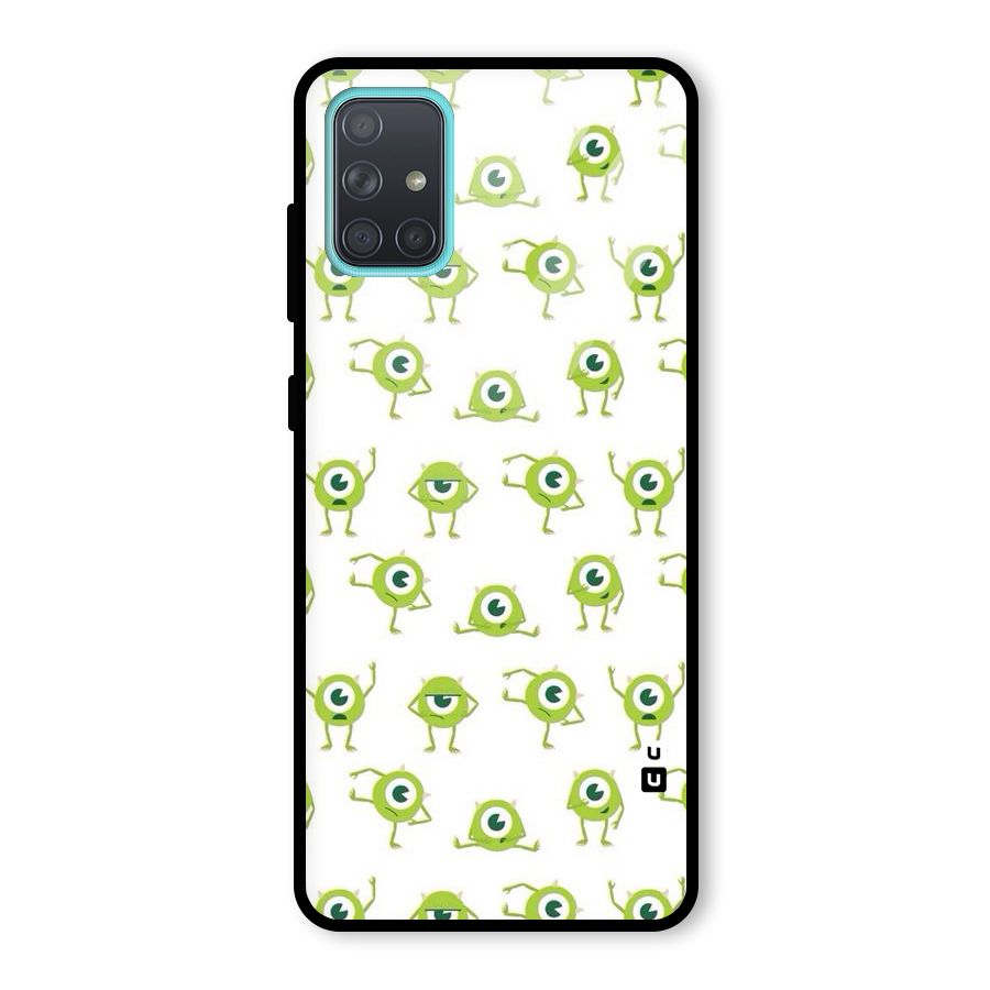 Crazy Green Maniac Glass Back Case for Galaxy A71