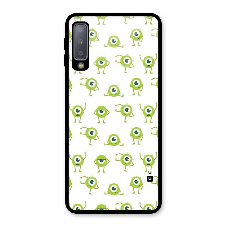 Crazy Green Maniac Glass Back Case for Galaxy A7 (2018)