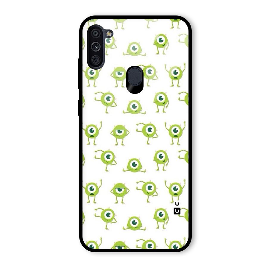 Crazy Green Maniac Glass Back Case for Galaxy M11