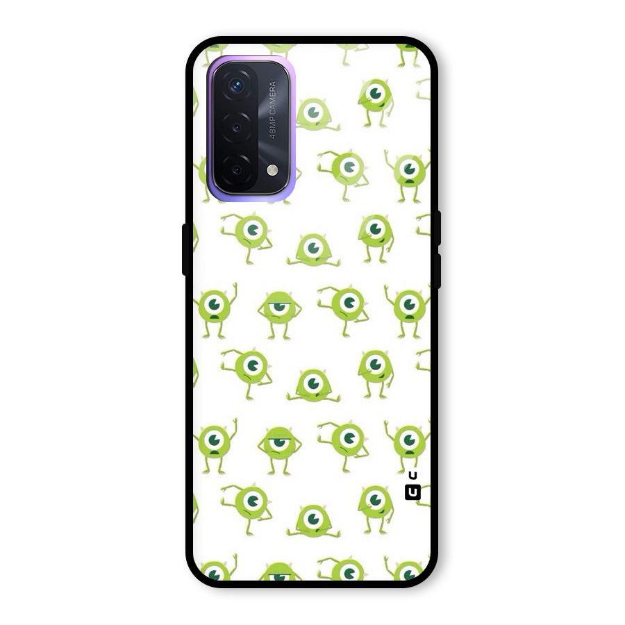 Crazy Green Maniac Glass Back Case for Oppo A74 5G