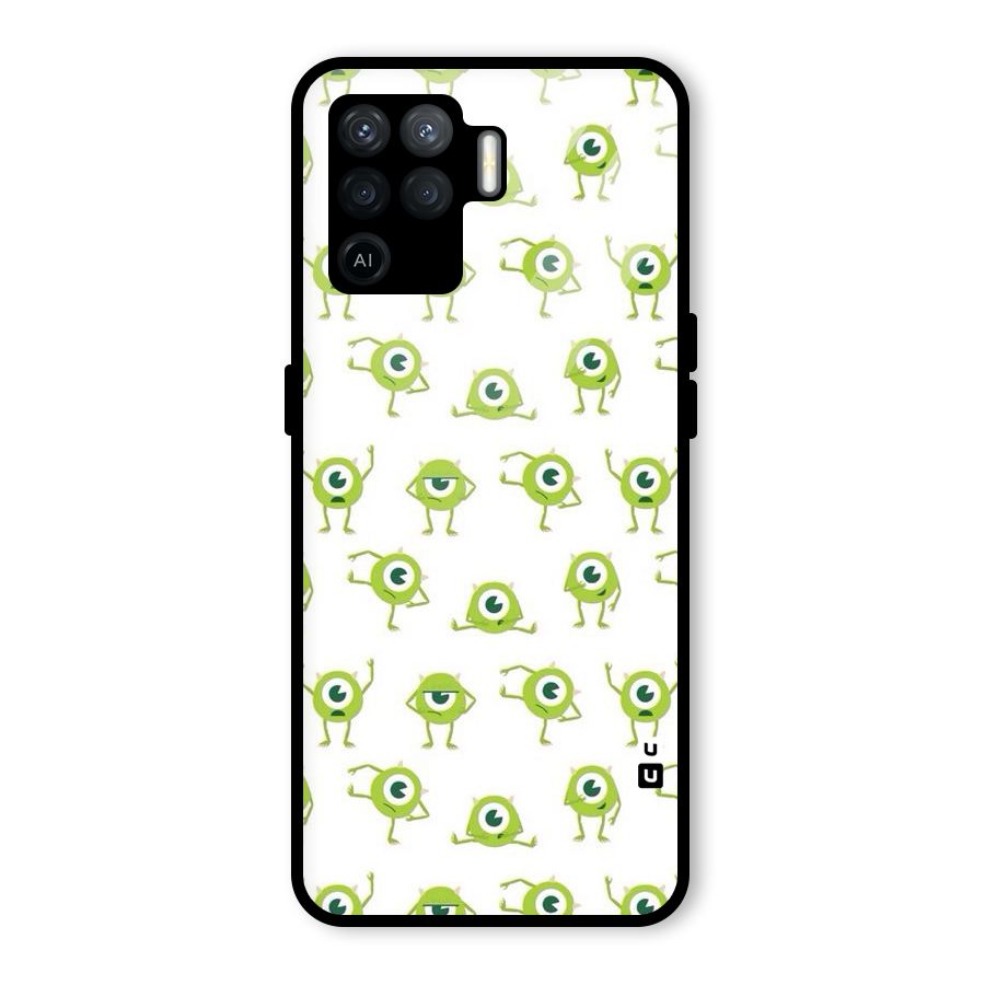 Crazy Green Maniac Glass Back Case for Oppo F19 Pro