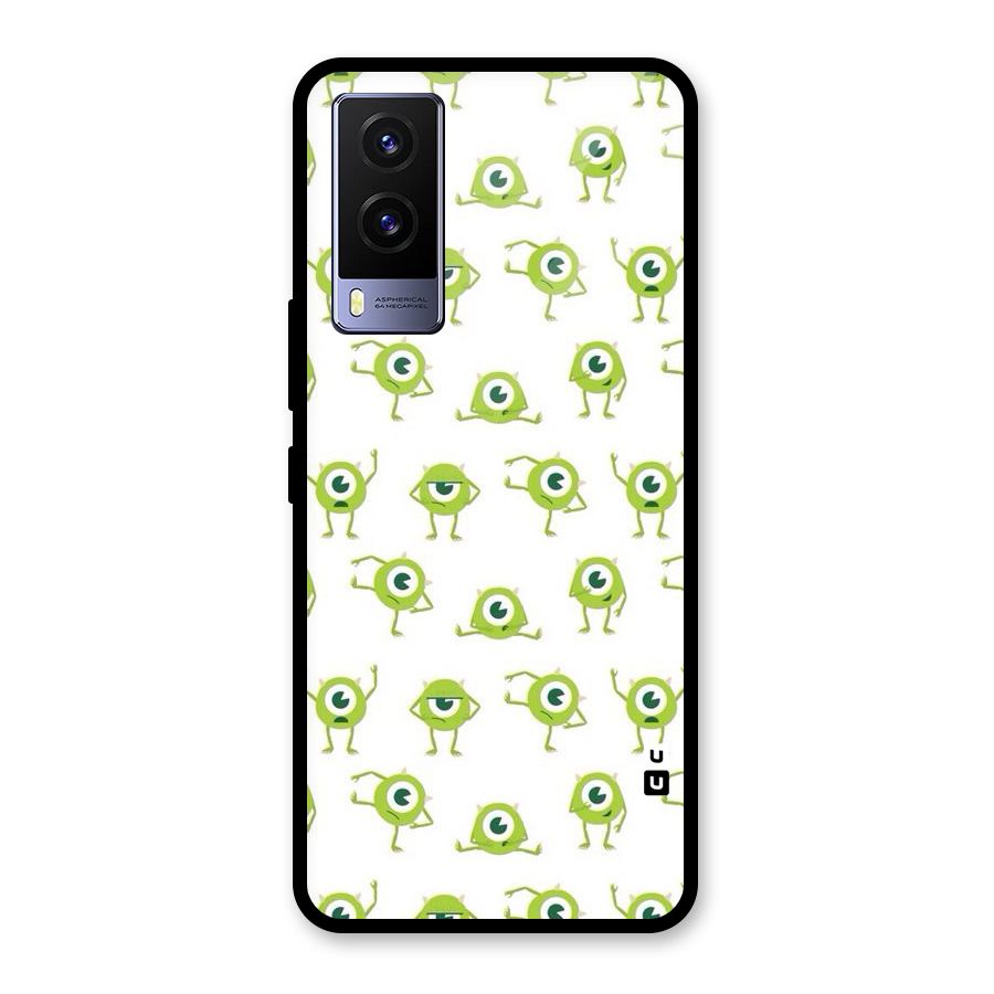 Crazy Green Maniac Glass Back Case for Vivo V21e 5G