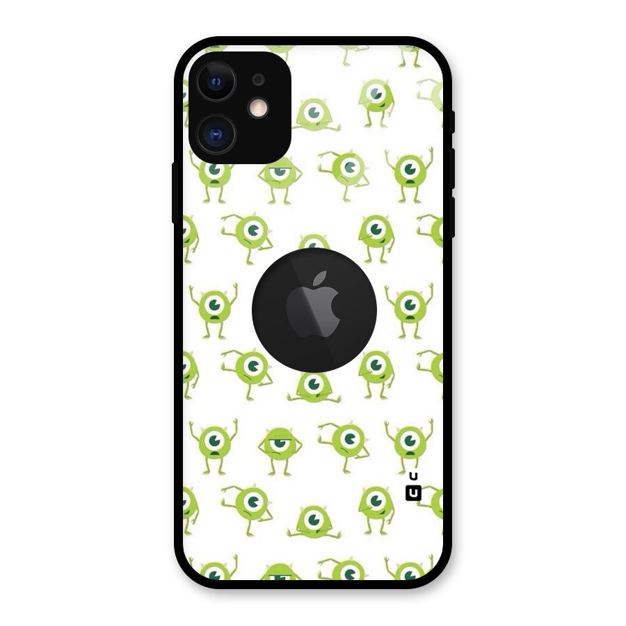 Crazy Green Maniac Glass Back Case for iPhone 11 Logo Cut