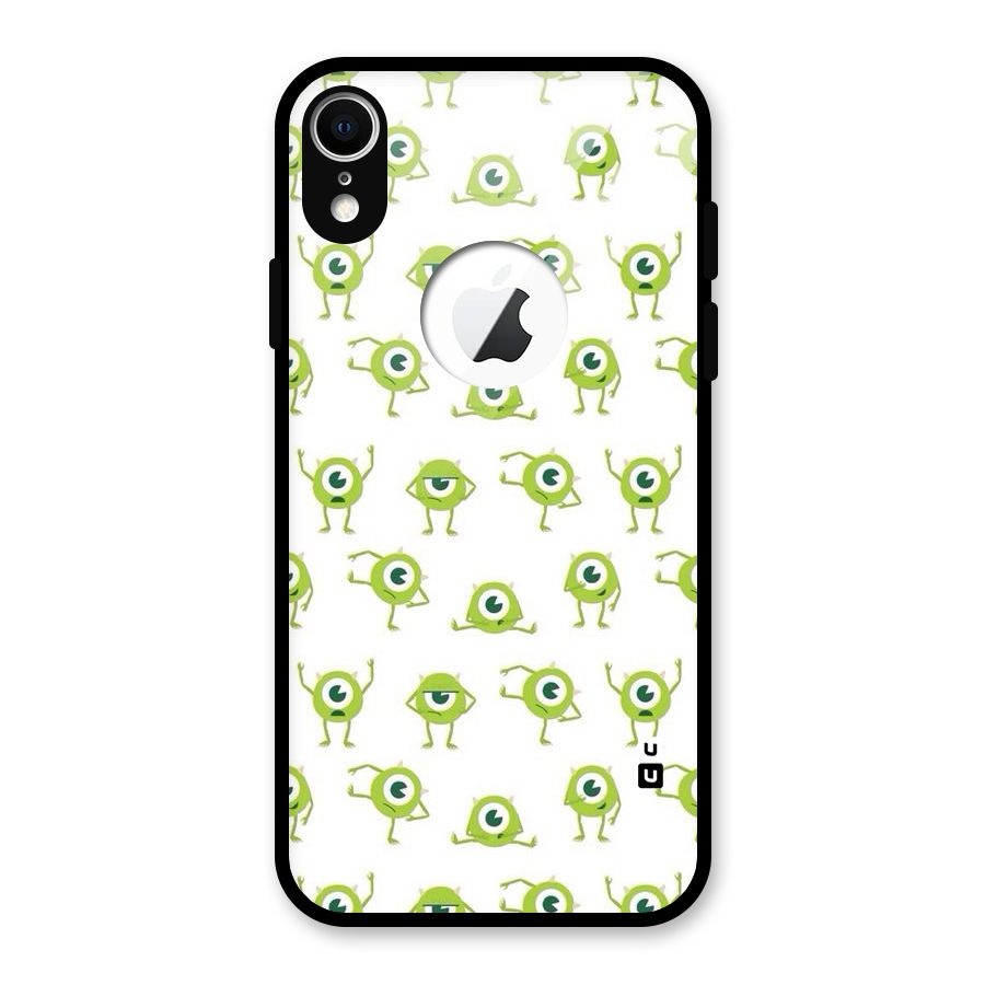 Crazy Green Maniac Glass Back Case for iPhone XR Logo Cut