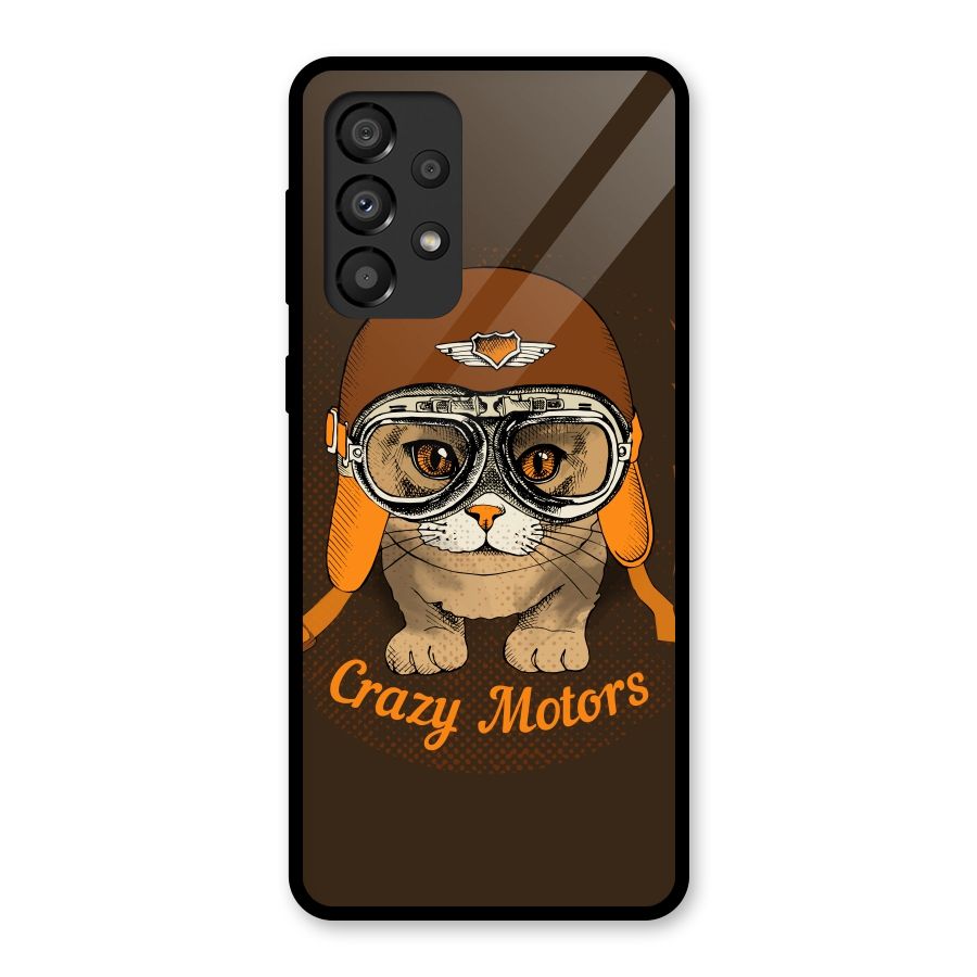 Crazy cat Glass Back Case for Galaxy A33 5G