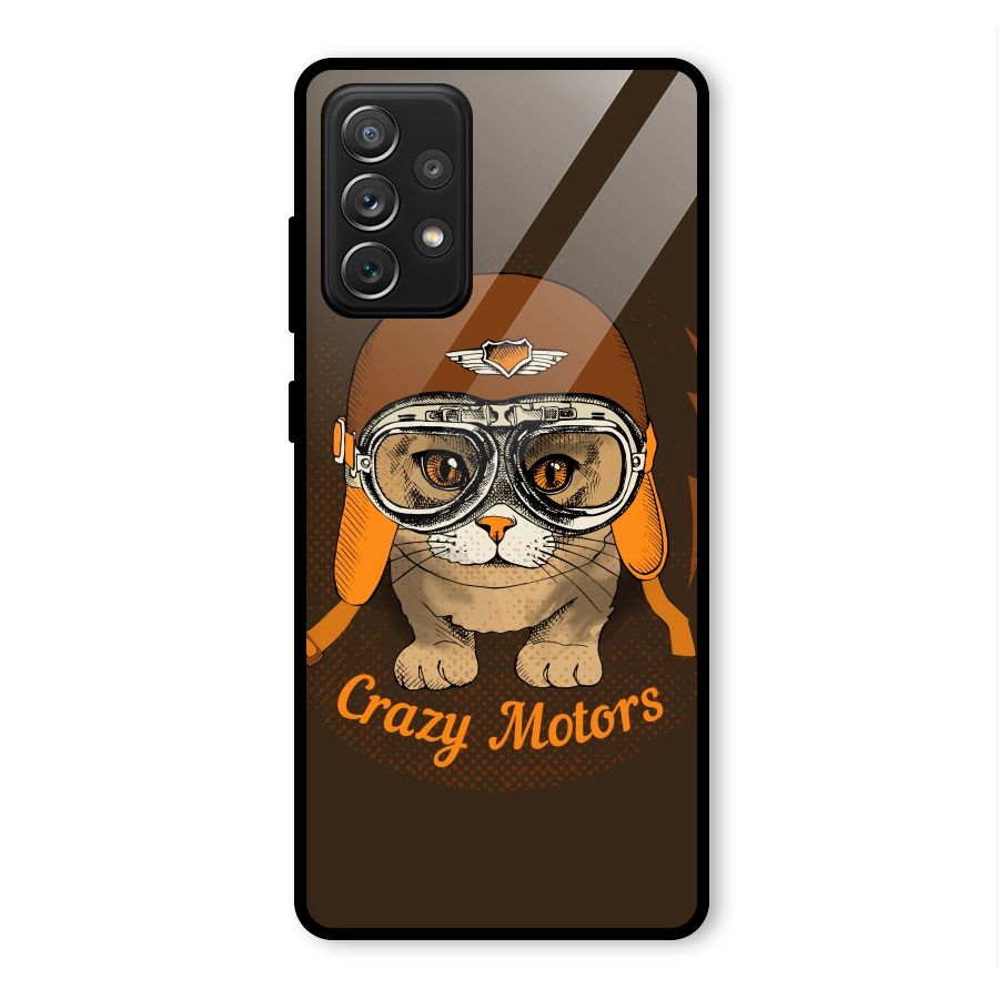 Crazy cat Glass Back Case for Galaxy A72