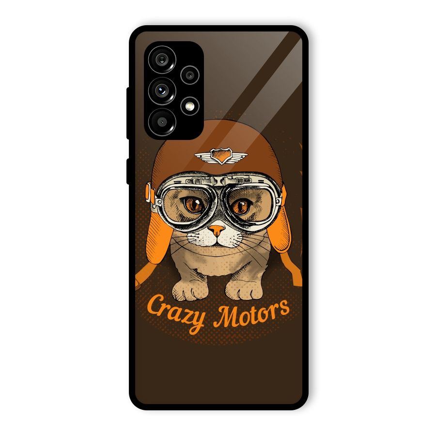 Crazy cat Glass Back Case for Galaxy A73 5G
