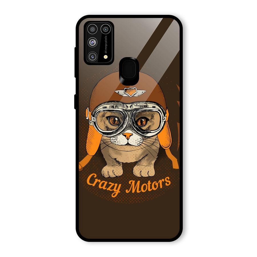 Crazy cat Glass Back Case for Galaxy F41