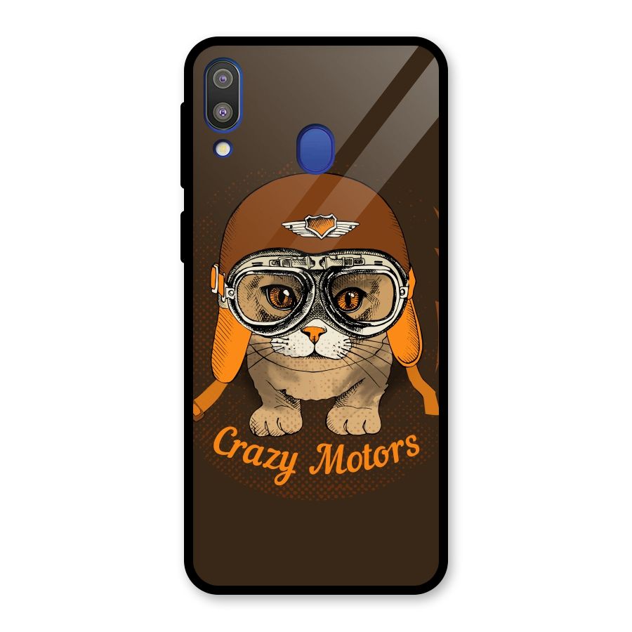 Crazy cat Glass Back Case for Galaxy M20