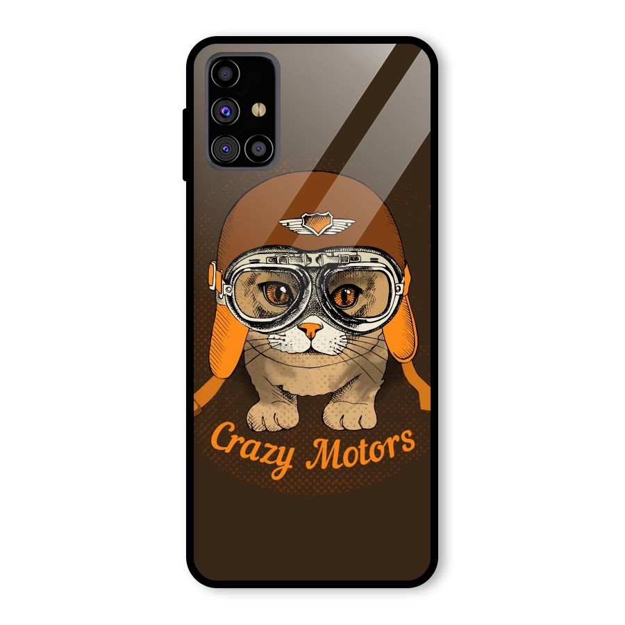 Crazy cat Glass Back Case for Galaxy M31s