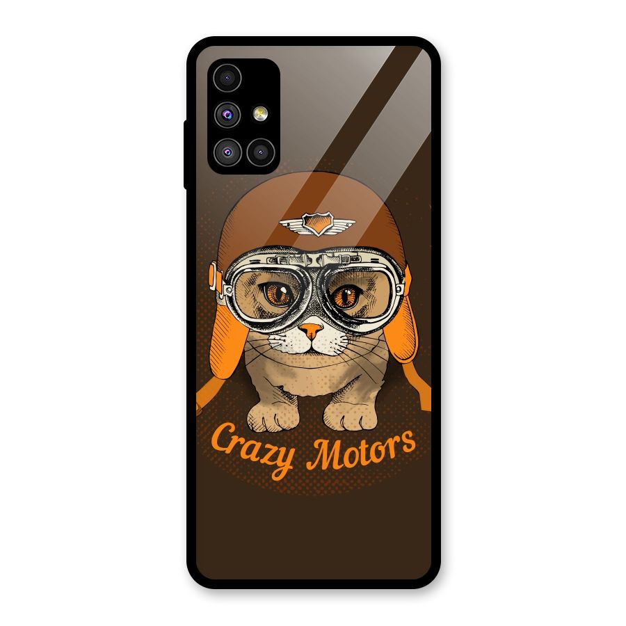 Crazy cat Glass Back Case for Galaxy M51